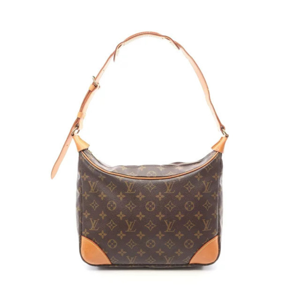 Louis Vuitton Boulogne Monogram Canvas Leather Shoulder Bag Brown